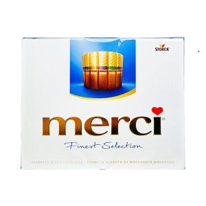 شکلات-آبی-در-4-طعم-شیری-مرسی-merci-250-گرمی